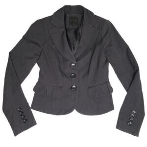 Studio 400 Charcoal Gray‎ Princess Cut Sweet Suit Jacket Size 0 XS